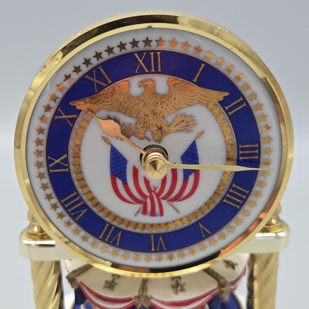 Freundl Americana Porcelain Clock Made In Germany Eagle + Presidents - Picture 7 of 10